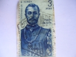 Stamps Spain -  Forjadores de América.-Ponce de León.-IV Centenario del descubrimiento de la Florida.Ed:1300 .