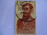 Stamps Spain -  Forjadores de América.-Alvar Nuñez Cabeza de Vaca.-IV Centenario del descubrimiento de la Florida. E