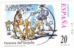 Stamps Spain -  Escenas del Quijote-EL CABALLERO DE LOS ESPEJOS   (H)