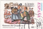 Sellos de Europa - Espa�a -  Escenas del Quijote-EL DONOSO ESCRUTINIO    (H)