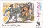 Sellos de Europa - Espa�a -  Escenas del Quijote- EL LEÓN       (H)
