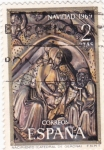 Stamps Spain -  NAVIDAD- 1969-Retablo de la Catedral de Gerona    (H)