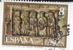 Stamps Spain -  NAVIDAD- 1973-Adoración de los Reyes- Iglesia de Butrera (Burgos)    (H)