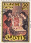 Stamps Spain -  NAVIDAD- 1981- El Nacimiento de Juan de Flandes    (H)