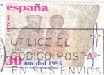 Stamps Spain -  NAVIDAD- 1995- Adoración de los Reyes    (H)