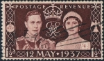 Stamps : Europe : United_Kingdom :  CORONACIÓN DE JORGE VI Y DE LA REINA ISABEL. Y&T Nº 223