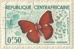 Stamps Africa - Central African Republic -  CYMOTHOE SANGARIS