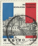 Stamps : America : Mexico :  BICENTENARIO DE LA REVOLUCION FRANCESA