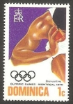 Sellos de America - Dominica -  472 - Olimpiadas de Montreal, lanzamiento de peso