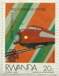 Stamps : Africa : Rwanda :  AÑO MUNDIAL DE LAS COMUNICACIONES - TREN BALA JAPONES