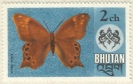 Stamps Bhutan -  MARIPOSA ( LETHE RANSA )