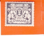 Stamps Poland -  Ciudad Libre de DANZIG - escudo y leones