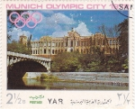 Stamps Yemen -  MUNICH OLYMPIC CITY 1972  -Parlamento