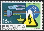 Stamps Spain -  2734- Prevención de accidentes laborales. Riesgos de la electricidad.