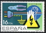 Sellos de Europa - Espaa -  2734- Prevención de accidentes laborales. Riesgos de la electricidad.
