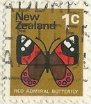 Sellos de Oceania - Nueva Zelanda -  RED ADMIRAL BUTTERFLY