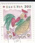 Sellos de Europa - Suiza -  dibujo de un gallo