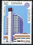 Stamps Spain -  3059- Europa. Establecimientos Postales. Edificio de comunicaciones de Málaga.