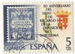 Sellos de Europa - Espa�a -  2549.- 50 Aniversario del sello de Recargo de la exposición de Barcelona.
