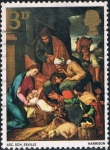 Stamps United Kingdom -  NAVIDAD 1967. LA ADORACIÓN DE LOS PASTORES, ESCUELA DE SEVILLA. Y&T Nº 499 