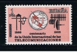 Sellos de Europa - Espa�a -  Edifil  1670  Centenario de la Unión Internacional de las Telecomunicaciones.  · Dibujos alusivos. 