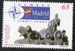 Stamps Spain -  3496- Cumbre del Consejo del Atlántico Note. Logotipo.