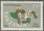 Stamps : Africa : Tanzania :  INSECTOS DE TANZANIA. ABEJAS