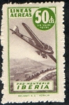 Stamps Spain -  Lineas Aerias Iberia . Pro-Montepio.