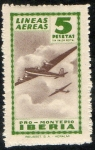 Stamps Spain -  Lineas Aerias Iberia . Pro-Montepio.