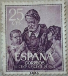 Sellos de Europa - Espa�a -  III cent. s vicente de paul 1960