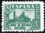 Stamps : Europe : Spain :  806- Junta de Defensa Nacional. Basílica del Pilar.