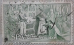 Sellos de Europa - Espaa -  juramento en santa gadea. diaz de vivar el cid 1962
