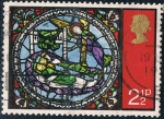Stamps : Europe : United_Kingdom :  NAVIDAD 1971. VIDRIERAS DE LA CATEDRAL DE CANTERBURY. SUEÑO DE LOS MAGOS. Y&T Nº 650