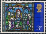 Stamps United Kingdom -  NAVIDAD 1971. VIDRIERAS DE LA CATEDRAL DE CANTERBURY. LA ADORACIÓN. Y&T Nº 651