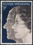 Stamps United Kingdom -  BODAS DE PLATA DE LA PAREJA REAL. Y&T Nº 672