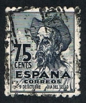 Stamps Spain -  1947-IV Cent. del nacimiento de Cervantes
