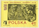 Stamps : Europe : Poland :  PEDAZO DE LA PUERTA DE GNIEZNO