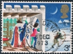 Stamps : Europe : United_Kingdom :  NAVIDAD 1973. ILUSTRACIONES DE EL BUEN REY WENCESLAS, EL PAJE Y EL CAMPESINO. Y&T Nº 703