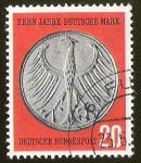 Stamps : Europe : Germany :  ZEHN JAHRE DEUTSCHE MARK - DEUTSCHE BUNDESPOST