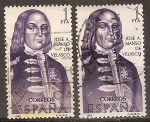 Stamps Spain -  Exploradores y colonizadores (José A.Manso de Velasco).