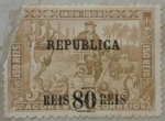 Stamps : Europe : Portugal :  republica acores 150 reis 1498 1898