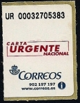 Stamps Spain -  etiqueta franqueo carta Urgente Nacional