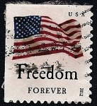 Sellos de America - Estados Unidos -  Bandera USA - Freedom   forever