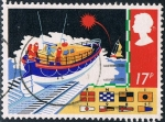 Stamps United Kingdom -  SEGURIDAD EN EL MAR. VELERO Y BANDERAS DE SEÑALES. M 1031