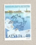Sellos del Mundo : Europe : Latvia : 125 Aniv. de la UPU