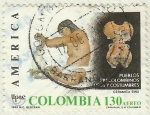Stamps : America : Colombia :  PUEBLOS PRECOLOMBINOS, USOS Y COSTUMBRES