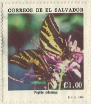 Stamps El Salvador -  MARIPOSA - PAPILIO PILUMNUS