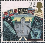 Stamps United Kingdom -  ASTRONOMÍA. OBSERVATORIO ARMAGH, CENTRO JODRELL BANK Y TELESCOPIOS LA PALMA. M 1296