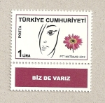 Stamps Turkey -  Cara y flor