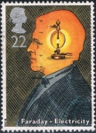 Stamps United Kingdom -  CIENTÍFICOS Y SUS TECNOLOGÍAS. MICHAEL FARADAY, ELECTRICIDAD. M 1320